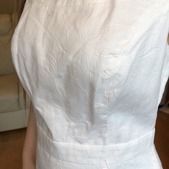 Talbots white embossed summer sheath dress - Picture 4 of 7